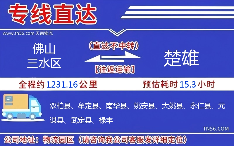 佛山三水區(qū)到楚雄物流公司 佛山三水區(qū)到楚雄物流公司