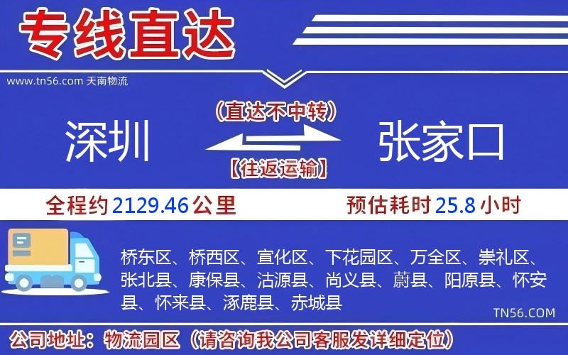 深圳到張家口物流公司