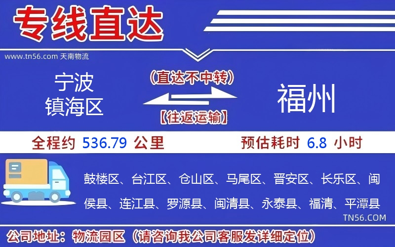 寧波鎮海區到福州物流公司 寧波鎮海區到福州物流公司