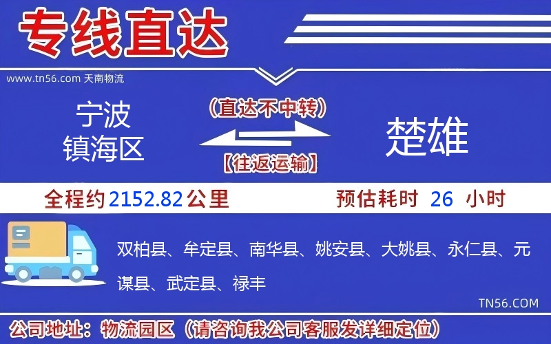 寧波鎮海區到楚雄物流公司 寧波鎮海區到楚雄物流公司