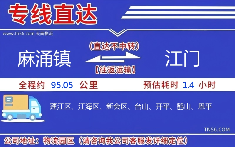 麻涌鎮到江門物流公司 麻涌鎮到江門物流公司