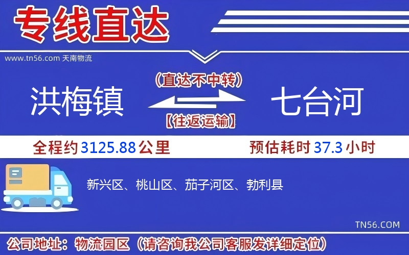 洪梅鎮(zhèn)到七臺(tái)河物流公司